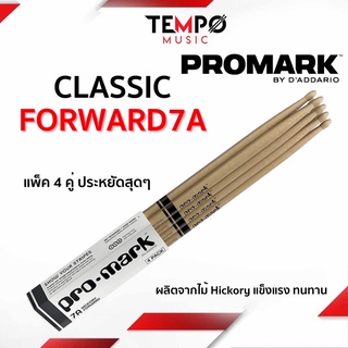 ไม้กลอง Promark Classic  Forward 7A Hickory แบบแพ็ค 4 คู่ ประหยัดกว่าซื้อแยกคู่