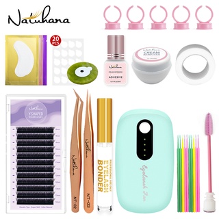 NATUHANA 28 ชิ้น ขนตา ชุดขนตาปลอม รูปตัว Y สีดําด้าน นุ่ม เป็นธรรมชาติ