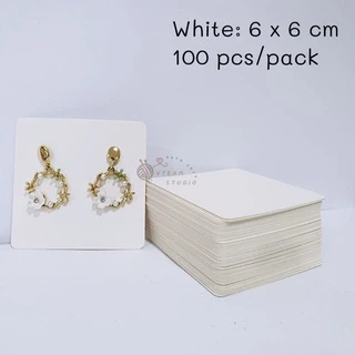 กระดาษรองต่างหู ป้ายต่างหู กระดาษแขวนเครื่องประดับ (100 ชิ้น)