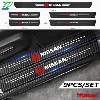 Nissan สติกเกอร์คาร์บอนไฟเบอร์ ป้องกันรอยขีดข่วน สำหรับติดประตูรถยนต์ สําหรับ March Almera Note Tida Sylphy Juke X-trail