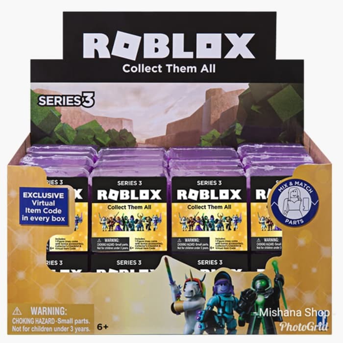 Roblox Action Figure Box Purple Blind Bag Series 3 Unit ฟ กเกอร กล องของเล น Shopee Thailand - roblox series 3 purple