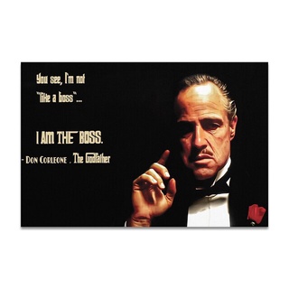 โปสเตอร์ผ้าใบ พิมพ์ลาย Godfather Movie Godfather Marlon Brando Gangster สไตล์คลาสสิก สําหรับตกแต่งห้องนั่งเล่น