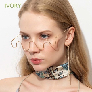 Ivory กรอบแว่นกันแดด ประดับเพชร สีเงิน หรูหรา สตีมพังก์ สําหรับผู้ชาย แว่นตากันแดด แว่นตาตกแต่ง กรอบแว่นตาคลื่น