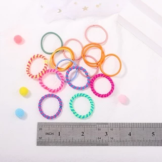 Tinywiny Candy Color Soft Elastic Hair Ties 100 ชิ้นสําหรับเด็กผู้หญิงและเด็ก