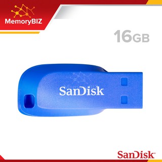 SanDisk Flash Drive CRUZER BLADE USB 2.0 16GB Blue (SDCZ50C_016G_B35BE) แฟลชไดร์ฟ อุปกรณ์จัดเก็บข้อมูล Notebook Computer