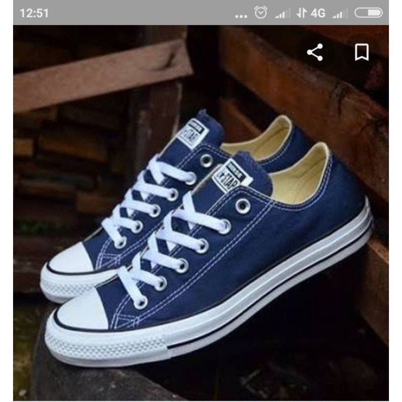 Converse CLASSIC NAVY SHOES egret พรีเมี่ยม