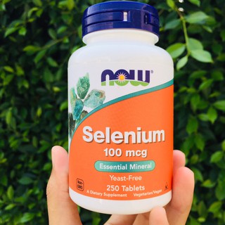 ซีลีเนียม Selenium Yeast Free 100 mcg 250 Tablets (Now Foods®) บำรุงหัวใจ สมอง เสริมภูมิ ชะลอความชรา