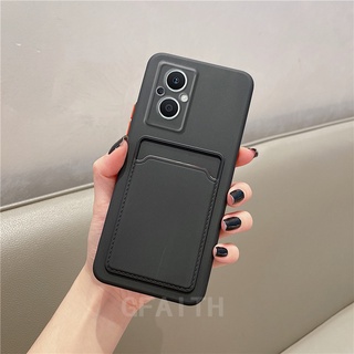 2022 New เคสโทรศัพท์ for OPPO Reno 8 Z 5G Reno8 Pro 5G Fashion TPU Silicone Skin Feel with Card Bag Simple Solid Color Soft Case Cover เคส Oppo Reno8Z Reno8Pro