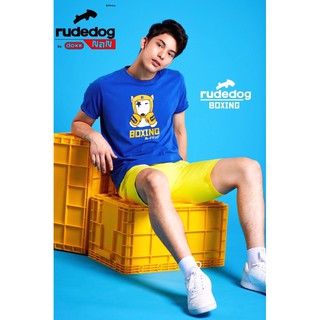 rudedog T-shirt เสื้อยืด รุ่น BOXING สีดำ แฟชั่น คอกลม ลายสกรีน ผ้าฝ้าย cotton ฟอกนุ่ม ไซส์ M L XL Mญ Lญ