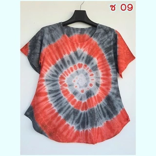 เสื้อมัดย้อมคอกลมเข้ารูปชายบาน ใส่แล้วเพรียว ใส่แล้วผอม
