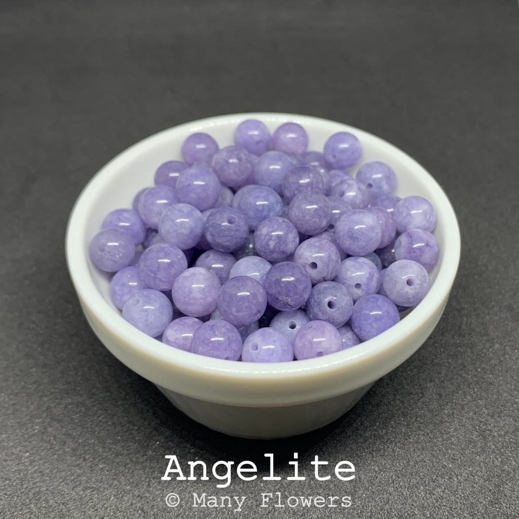 หินนำโชค แองเจิลไลท์(Angelite) ขนาด 8mm 5-10 เม็ด