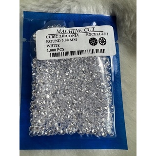 Machine cut cubic zirconia 3.00mm quantity 1000 pieces