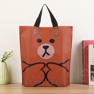 ถุงหูเทปลายหมีกว้าง30สูง30ก้น8ซม.50ใบต่อแพ็ค