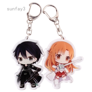 Sunfay3 พวงกุญแจอะคริลิคอะนิเมะ SAO Sword Art Online  สำหรับแขวนกระเป๋า กุญแจ