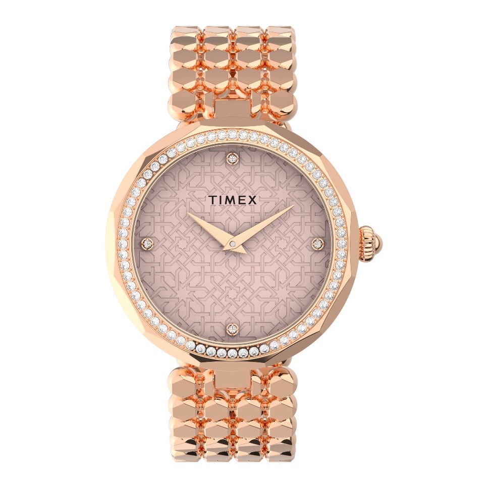 Timex TW2V02800 Jewelry Inspired นาฬิกาข้อมือผู้หญิง สี Rose Gold หน้าปัด 34 มม.