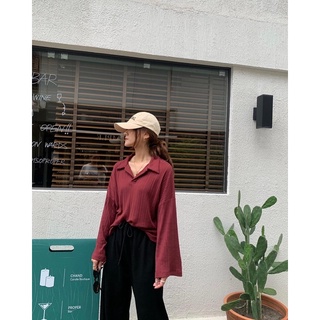 เสื้อยืด คอปก ดีเทลแขนบานนิดๆ ผ้ายืดเนื้อนิ่มใส่สบาย match ง่าย ใส่สบาย ทรงน่ารักมากคะ
