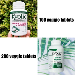 กระเทียมสกัด ไร้กลิ่น Formula 102 Candida Cleanse &amp; Digestion Veg Tablets (Kyolic®) ช่วยดูแลระบบย่อยอาหาร