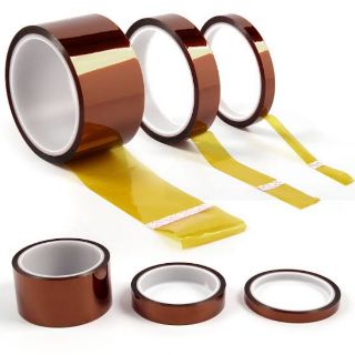 เทปทนความร้อนสูง Kapton Tape T0.055mm. สำหรับงานปิดบังพื้นที่การใช้งานที่มีอุณหภูมิสูงมาก หรือ งานบัดกรี