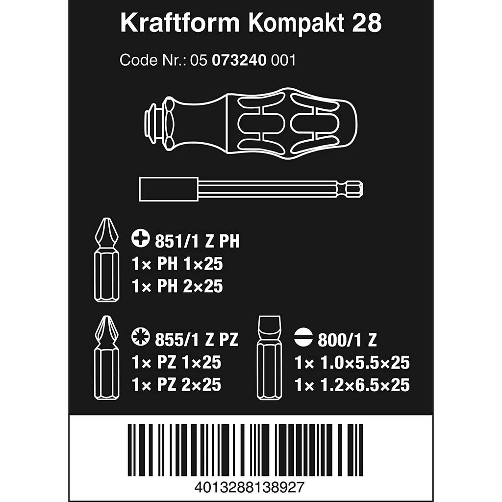 Wera Kraftform Kompakt 28 Combi-driver With Magazine - Hh_werkzeug ...