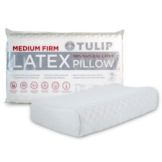 หมอนหนุนยางพารา Medium Firm Latex Pillow Tulip ขนาด 13.5"×24" (35×62 ซม.) ราคา 850฿