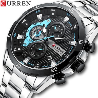 CURREN Relógio De Pulso Masculino Luxuoso Original À Prova D'água Em Aço Inoxidável 8402 XA