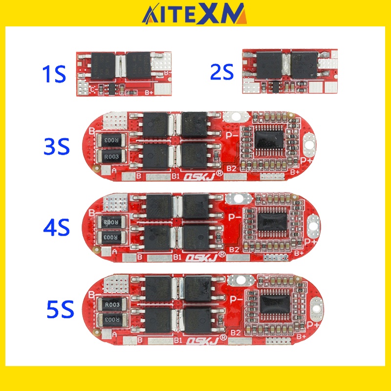 Bms 1S 2S 10A 3S 4S 5S 25A Bms 18650 ลิเธียมไอออน ลิเธียม ป้องกันแบตเตอรี่ แผงวงจรโมดูล Pcb Pcm 1865