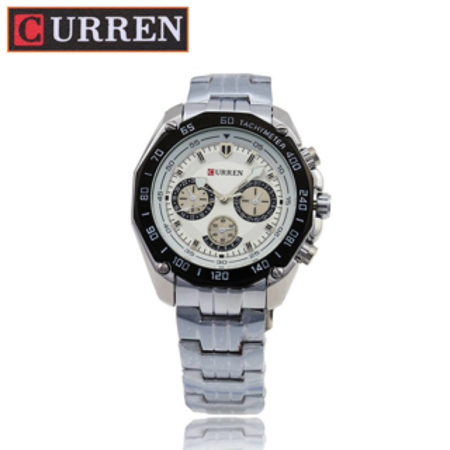 Curren 8077 นาฬิกาสายสแตนเลสสุภาพบุรุษ แบบควอตซ์ กันน้ำสำหรับใช้ประจำวัน