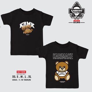 เสื้อยืด พิมพ์ลาย TEDDY BEAR KRMK สไตล์สตรีท สําหรับเด็ก