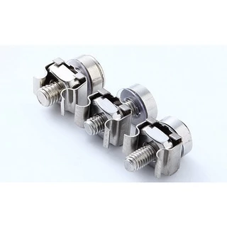 น็อตยึดแร็ค สแตนเลส M5 M6 (6x20 mm. Cage Nuts and Screws) Rack 1 ชุด (ตัวผู้ + ตัวเมีย)