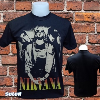 เสื้อวง Nirvana แขนสั้น ไม่มีตะเข็บข้าง คอฟิต ป้ายUSA เสื้อวง เสื้อผู้ชาย เสื้อทัวร์ วงร็อคคต่างประเทศ