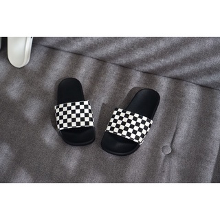 [ของแท้ ส่งฟรี จากไทย] VANS SLIDE-ON BLACK CHECKERBOARD (รุ่นเก่า)