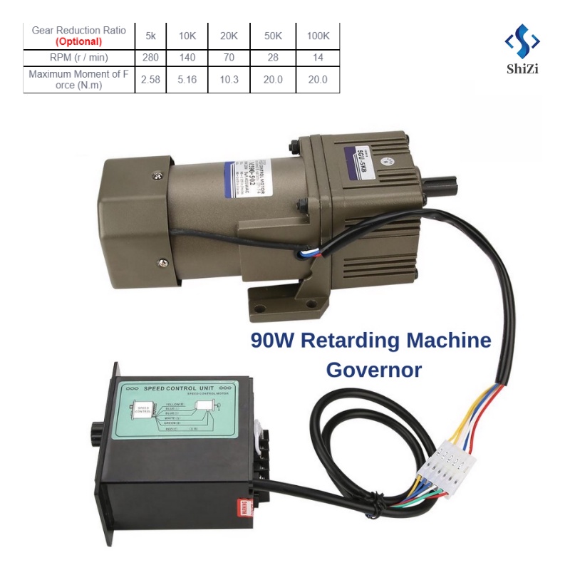 ShiZi  AC 220V 90W M590-502 มอเตอร์ลดความเร็ว  เฟสเดียวแบบอะซิงโครนัสเกียร์มอเตอร์ชะลอตัวปรับความเร็