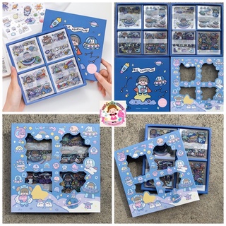 🪐สินค้าพร้อมส่งค่ะ🪐 สติ๊กเกอร์ ไดคัท PVC แบบใส Big adventure ลายอวกาศ น่ารัก (มีเก็บเงินปลายทาง)