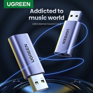 UGREEN การ์ดเสียง Usb To 3 . 5 มม. Aux Interface External Sound Card To หูฟัง / คอมพิวเตอร์ / แล็ปท็อป