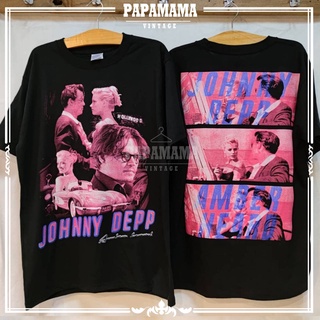 [ Johnny Depp ] จอห์นนี่ เดปป์ บุรุษกำราบเมีย Ember Heard เสื้อหนัง เสื้อดารา เสื้อวินเทจ papamama vintage