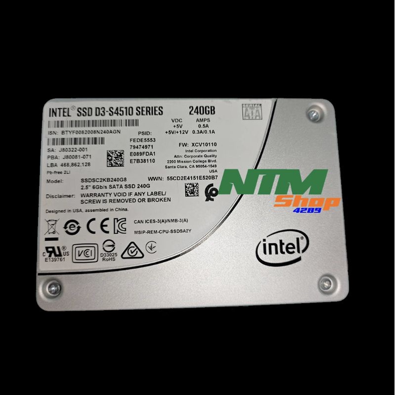 SSD 240GB Sata 3 ขนาด 2.5nic ยีห้อ intel ส่งฟรี