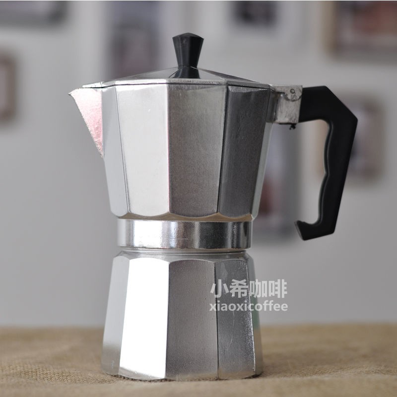 หม้ออะลูมิเนียม moka pot หม้อกาแฟเอสเปรสโซของอิตาลี เครื่องชงกาแฟในครัวเรือน อุปกรณ์ชงกาแฟด้วยมือ