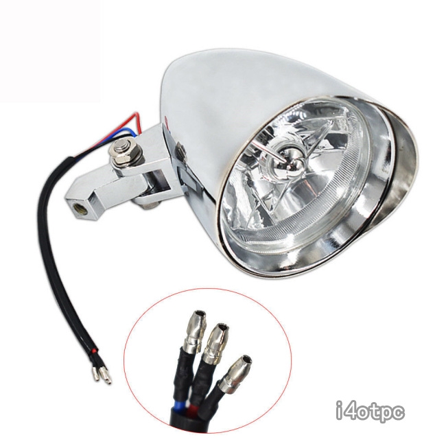5.75 5-3/4 Chrome Vsor Bullet Headlght Lamp For Harley Bobber Chopper Custom | eBay