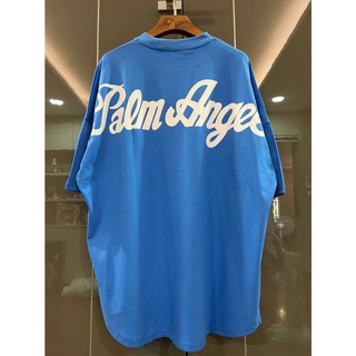 PALM ANGELS PA LOGO PRINT COTTON T-SHIRT เสื้อยืดคอกลมแขนสั้น แบรนด์ปาล์มแองเจิล สกรีนตัวหนังสือพีเอ และโลโก้ด้านหลัง