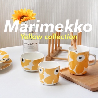 SIMPLY THING จานเซรามิก จานชาม ชามเซรามิค ถ้วยเซรามิค แก้วเซรามิค แก้วน้ำ ลาย Marimekko สีเหลือง