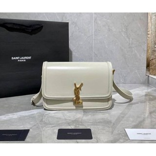 Ysl Solferino Medium leather crossbody White