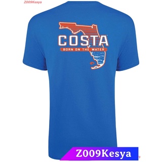 Z009Kesya เสื้อยืดสีพื้น Costa Del Mar Mens Scrimmage Ss T-Shirt sale Costa Del Mar คอสต้า เดล มาร์