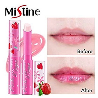 ลิปมันเปลี่ยนสีมิสทีน Mistine Pink Magic Lip Plus Vitamin E Strawberry ลิปอ้วน ลิปผอม ลิปสตรอเบอร์รี