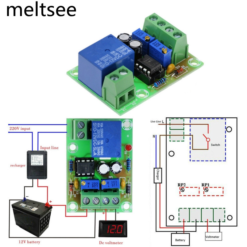 12 v บอร์ดควบคุมการชาร์จแบตเตอรี่ xh - m 601 XH-M601 12V Battery Charging Control Board XH-M601 Intelligent Charger Power Control Panel Automatic Charging Power