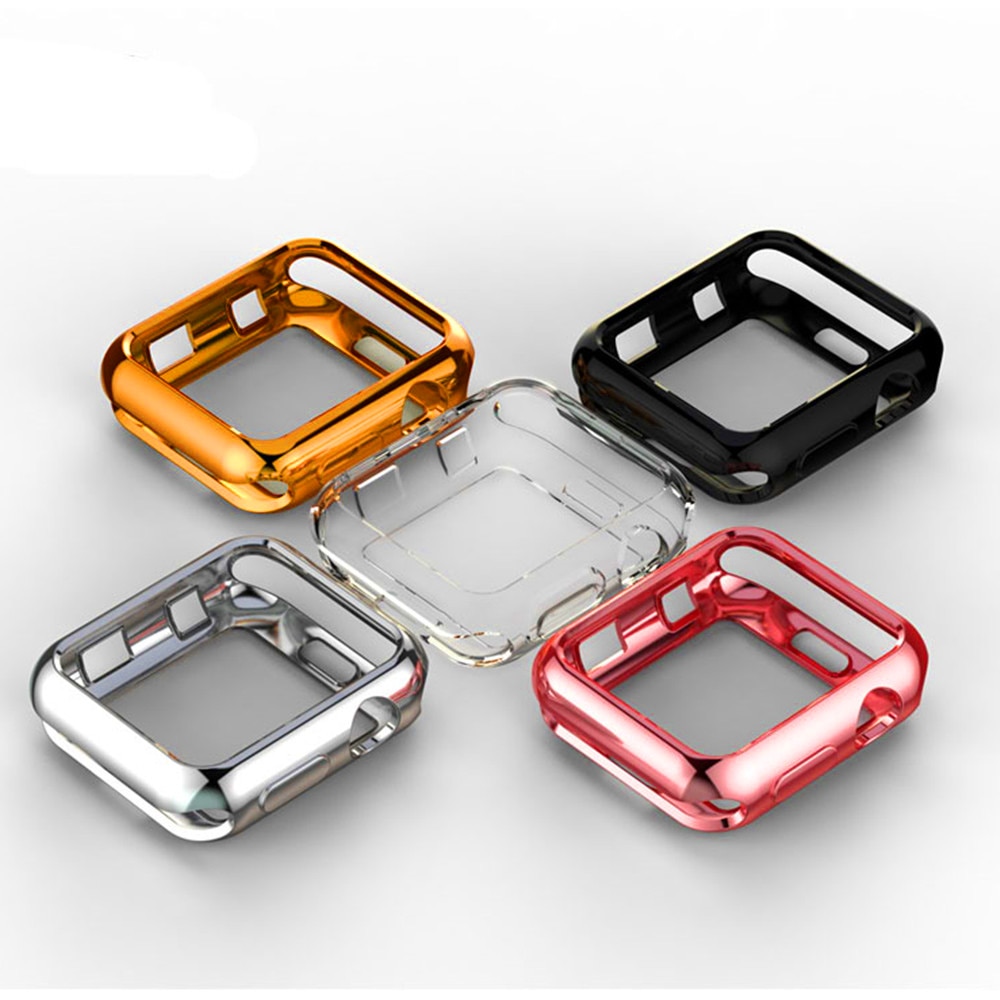 สําหรับ Apple Watch Case 44mm 40mm iWatch Case 42mm 38mm Soft TPU Bumper Protector Apple Watch Serie