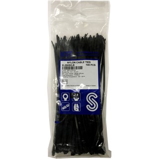 MDM.Electric เคเบิ้ลไทร์ (cable tie) สายรัดเคเบิ้ลไทร์ (หนวดกุ้ง) ขนาด 8 นิ้ว สีดำ