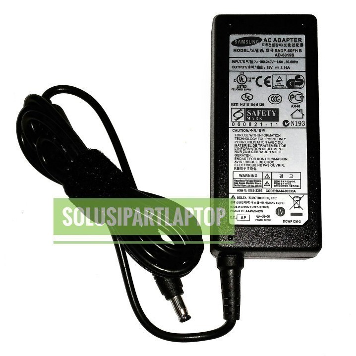 SAMSUNG R710 Q70 P35 X053 X11 VM600 19V 3.16A 5.5X3.0MM PIN ORIGINAL QUALITY ADAPTER