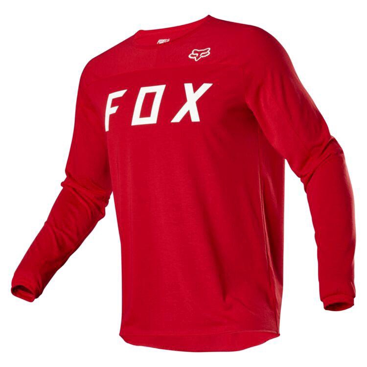 COD ในสต็อก 2022 ฤดูร้อนใหม่ FOX แขนยาวรถจักรยานยนต์ Racewear MTB เสื้อวิบากสีแดง Moisture Wicking จักรยาน Enduro Jersey