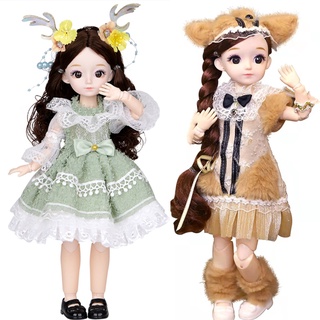 ตุ๊กตาของเล่น Bjd Girls 20 ข้อต่อพลาสติก แบบถอดออกได้ ขนาด 30 ซม.