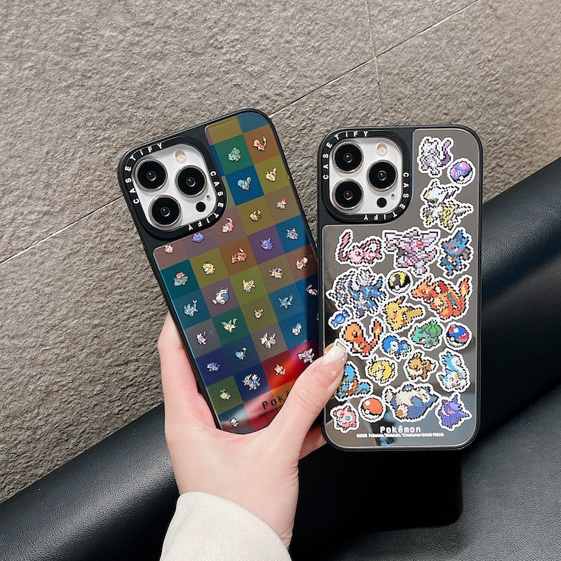 Pixel Pokemon Mirrorเคสโทรศัพท์แม่เหล็กสําหรับiPhone 18 17 16 15 14 13 12 11 Pro Max Plus Air